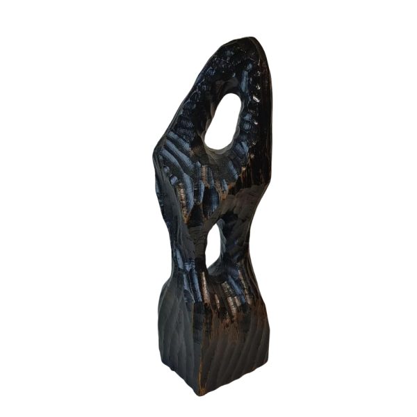 Vintage Hand-carved Hardwood Biomorphic Abstract Sculpture