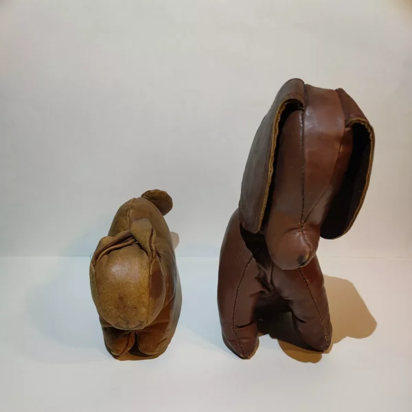 Antique Vintage Handmade Stuffed Leather Toys, Dog and Rabbit - Image 6