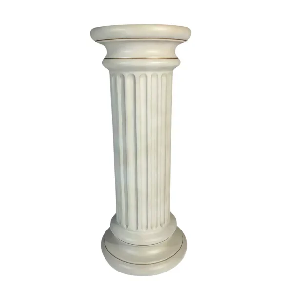 Large BHS Ivory Ceramic Fluted Neoclassical Plinth Column Pedestal Pillar 2ft