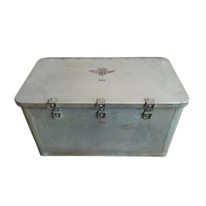 Vintage Riveted 1950s Aluminium KLM Royal Dutch Airlines Trunk Box Case Aircraft