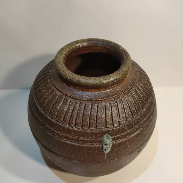 Antique Ceramic Pot / Vessel Asian China Japan Bizen Tsubo Style Pottery - Image 3