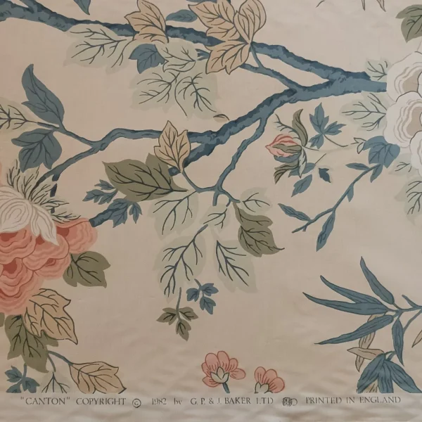 2.5m Vintage 1982 GP&J Baker Ltd Canton Fabric Printed In England 54" 138cm Wide