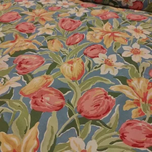 5m Meters Vintage (Unsigned) Laura Ashley Tulips and Daffodils Fabric 250cm Wide