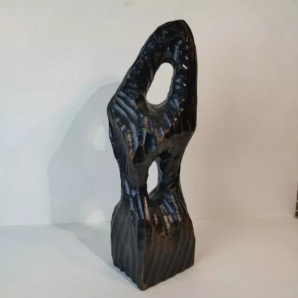 Vintage Hand-carved Hardwood Biomorphic Abstract Sculpture - Image 4