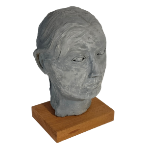 Painted Plaster Bust Sculpture