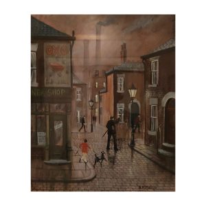 Bernard McMullen 1952-2015 Original Signed Painting Street Scene