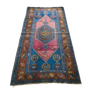Turkish Yahyali Region Vintage Wool Rug Carpet Hand Knotted 120cm x 210cm